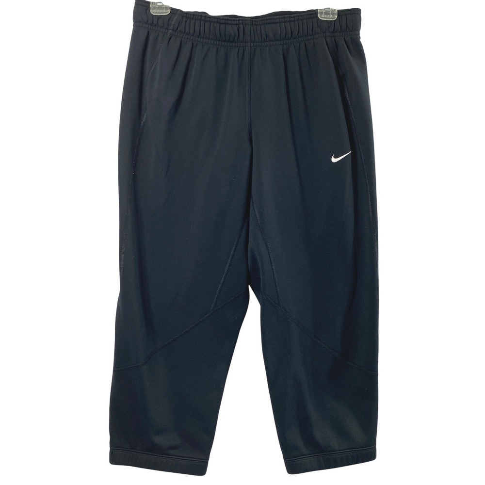 Nike Pants Womens Medium Therma-Fit Cropped Joggers Black Athletic Sport